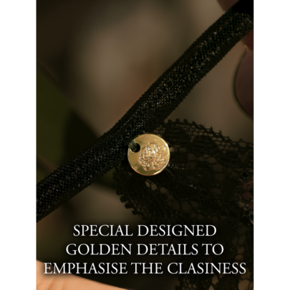 Cloé - String met Open Kruis, Verstelbare Sliders en Gouden Details - Plus Size - Afbeelding 7