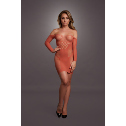 Langsleeve Net Mini Jurk - One Size - Afbeelding 5