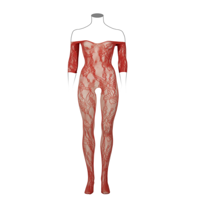 Kant Lange Mouwen Bodystocking - Koningin Maat - Afbeelding 7