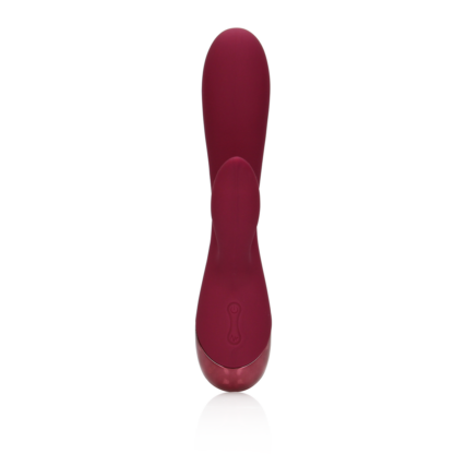 Zachte Siliconen Konijn Vibrator - Donker Kers - Afbeelding 5