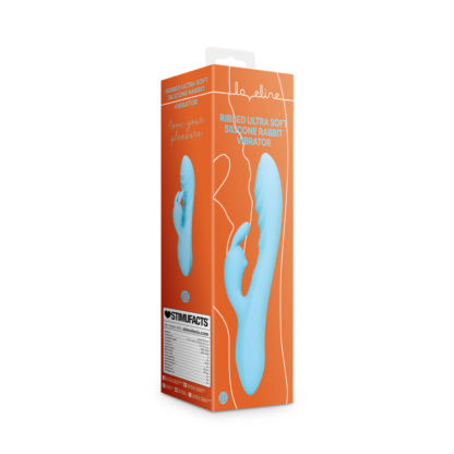 Geribbelde Ultra Zachte Siliconen Konijn Vibrator - Glaciaal Blauw - Afbeelding 2