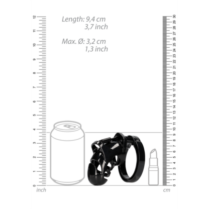 Model 25 - Chastity Cage - 3.5'' / 9 cm - Zwart - Afbeelding 6