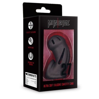 Model 27 - Ultra Soft Silicone Chastity Cage - Zwart - Afbeelding 2