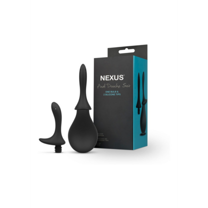 Anal Douche Set met 2 Silicone Tips - 260 ml - Zwart - Afbeelding 2