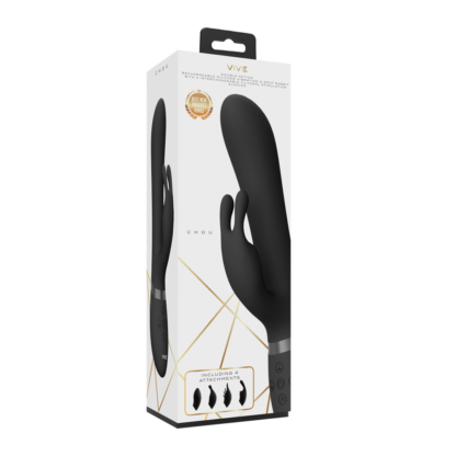 Chou - G-Spot Rabbit Clitoral Stimulator - Zwart - Afbeelding 2