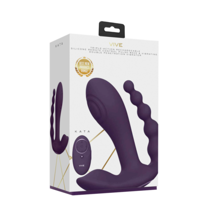 Kata - Pulse Wave Vibrerende Dubbele Penetratie Vibrator - Paars - Afbeelding 2