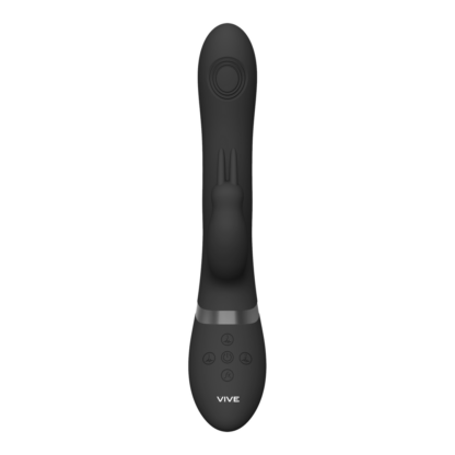 Rini - Pulse Wave Vibrerende Dubbele Penetratie Rabbit - Zwart - Afbeelding 3