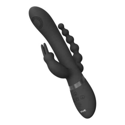 Rini - Pulse Wave Vibrerende Dubbele Penetratie Rabbit - Zwart - Afbeelding 5