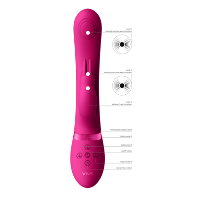 Mei - Dual Pulse-Wave Vibrating C-spot G-Spot Rabbit - Roze - Afbeelding 6