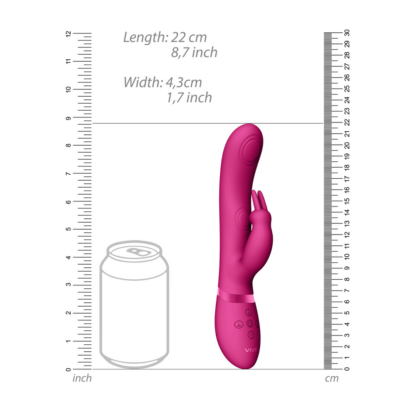 Mei - Dual Pulse-Wave Vibrating C-spot G-Spot Rabbit - Roze - Afbeelding 7