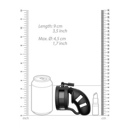 Model 18 Chastity Cock Cage met Ballsplitter - 3.5 / 9 cm - Afbeelding 5