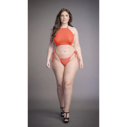 Festive Rhinestone Top and Thong - Plus Size - Afbeelding 7