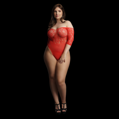 Presents Rhinestone Off Shoulder Bodysuit - Plus Size - Afbeelding 5