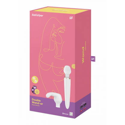Double Wand-er Wand - Massage Wand en Vibrator - Wit - Afbeelding 2