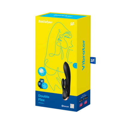 Dubbele Flex - Rabbit Vibrator - Zwart - Afbeelding 2