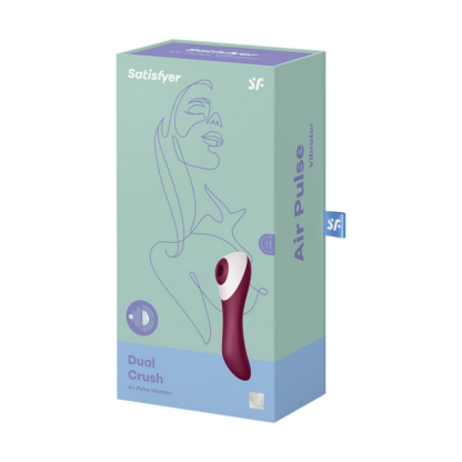 Dual Crush - Invoegbare Dubbele Luchtdruk Vibrator - Wijnrood - Afbeelding 2