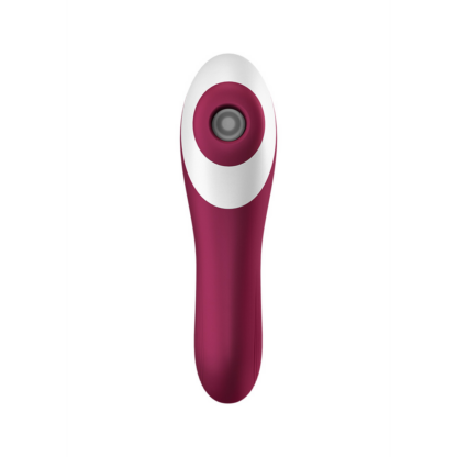 Dual Crush - Invoegbare Dubbele Luchtdruk Vibrator - Wijnrood - Afbeelding 4