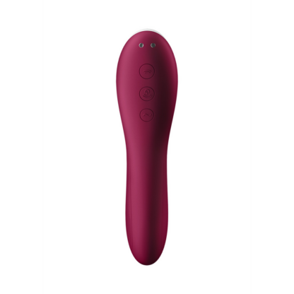 Dual Crush - Invoegbare Dubbele Luchtdruk Vibrator - Wijnrood - Afbeelding 5