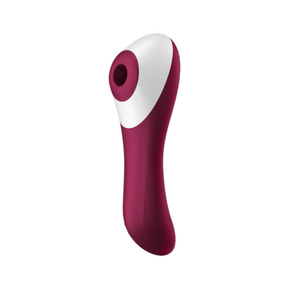 Dual Crush - Invoegbare Dubbele Luchtdruk Vibrator - Wijnrood - Afbeelding 6