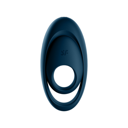 Glorious Duo Ring - Vibrerende Cockring met Dubbele Band - Donkerblauw - Afbeelding 3