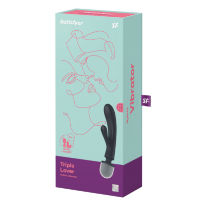 Triple Lover - Hybride Wand Vibrator - Grijs - Afbeelding 2