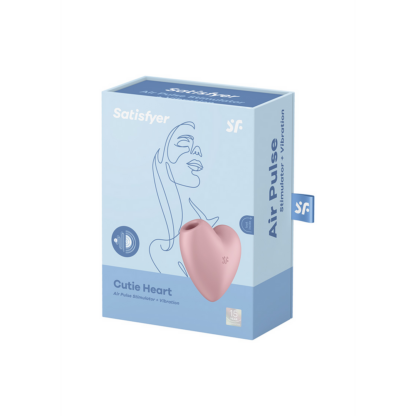 Cutie Heart - Air Pulse Stimulator en Vibratie - Licht Rood - Afbeelding 2