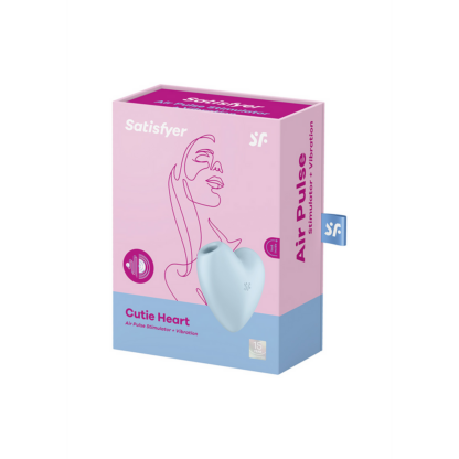 Cutie Heart - Air Pulse Stimulator en Vibratie - Blauw - Afbeelding 2