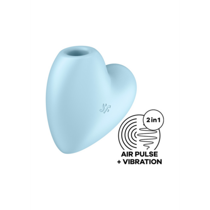 Cutie Heart - Air Pulse Stimulator en Vibratie - Blauw - Afbeelding 6