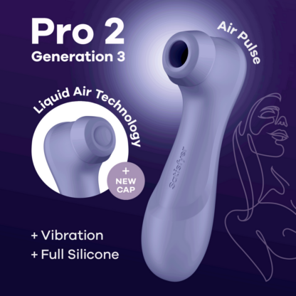 Pro 2 Generatie 3 - Double Air Pulse Vibrator - Liquid Air - Lila - Afbeelding 7