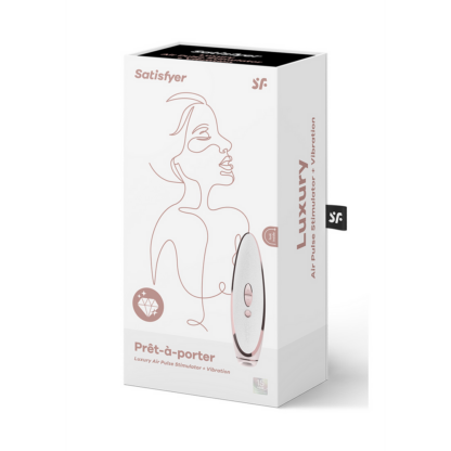 Prêt-á-Porter - Luxe Luchtpulser Stimulator en Vibratie - Wit/Roze Goud - Afbeelding 2