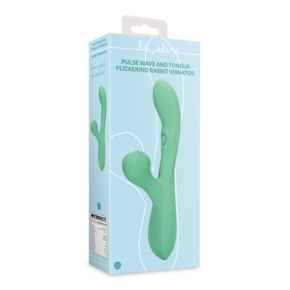 Pulse Wave en Tongue Flickering Rabbit Vibrator - Blue Grass - Afbeelding 2