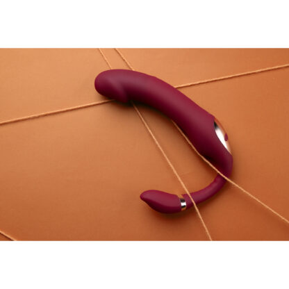 Buigbare Vibrerende Strapless Strap-on - Merlot Druif - Afbeelding 7