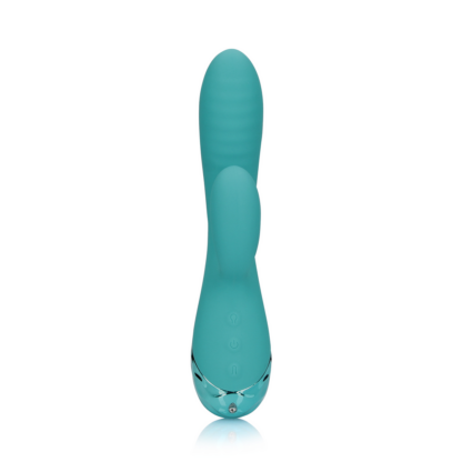 Opblaasbare Konijnen Vibrator - Pauwblauw - Afbeelding 5