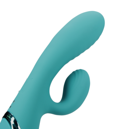 Opblaasbare Konijnen Vibrator - Pauwblauw - Afbeelding 7