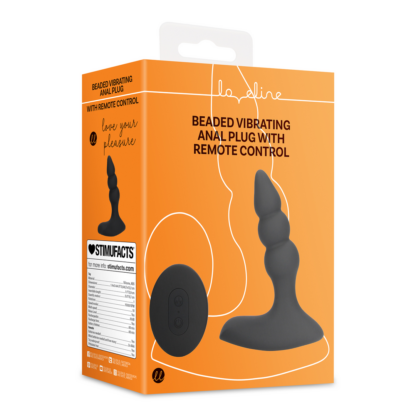 Beaded Vibrerende Anale Plug met Afstandsbediening - Zoethout Zwart - Afbeelding 2