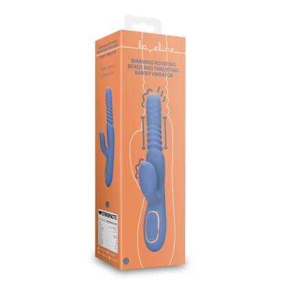 Warmende Draaibare Kralen en Duwende Konijnen Vibrator - Blauw Nova - Afbeelding 2