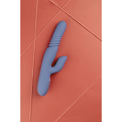 Warmende Draaibare Kralen en Duwende Konijnen Vibrator - Blauw Nova - Afbeelding 7