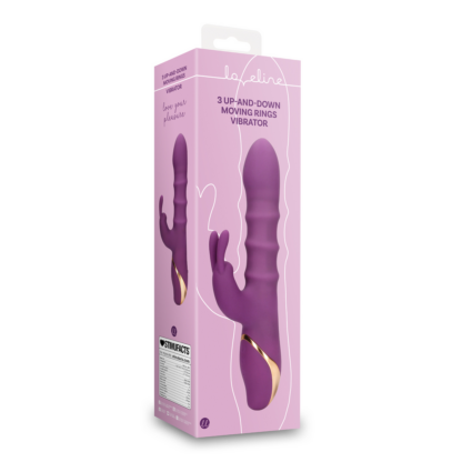 3 Op-en-Neer Bewegende Ringen Vibrator - Orchidee Paars - Afbeelding 2