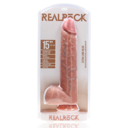 Extra Large Straight met Ballen 15 / 38 cm - Vleeskleur - Afbeelding 2