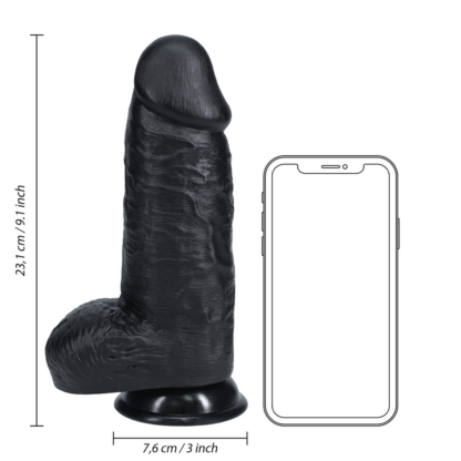 Extra Dikke Recht met Ballen 9 / 23 cm - Zwart - Afbeelding 7