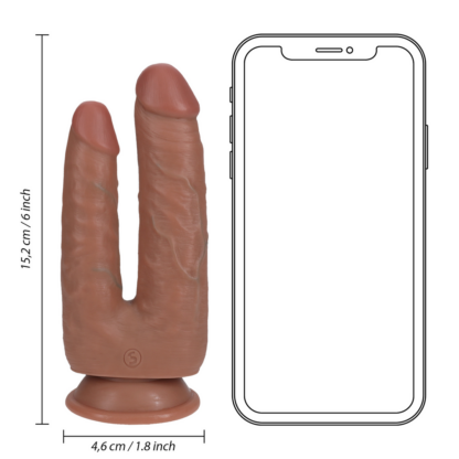 Dubbele Probleem Dildo 5/6 - 12,7/15,2 cm - Tan - Afbeelding 6