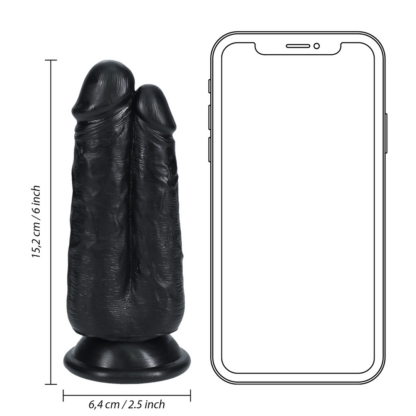 Twee in Een Dildo 5/6 - 12,7/15,2 cm - Zwart - Afbeelding 6