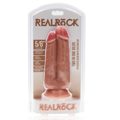 Twee in Een Dildo 5/6 - 12,7/15,2 cm - Vlees - Afbeelding 2