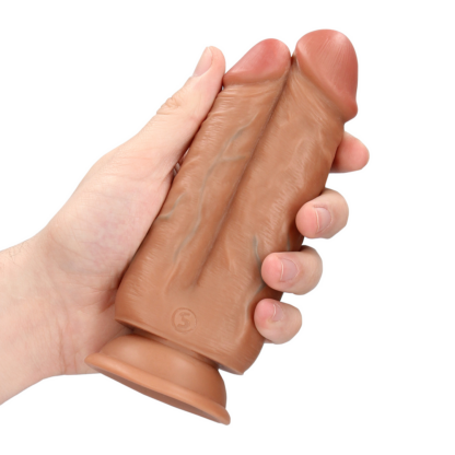 Twee in Een Dildo 5/6 - 12,7/15,2 cm - Tan - Afbeelding 7
