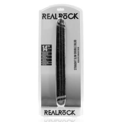 Slim Double Ended Dong 14 / 35,6 cm - Zwart - Afbeelding 2