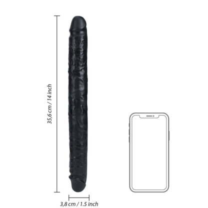 Slim Double Ended Dong 14 / 35,6 cm - Zwart - Afbeelding 6