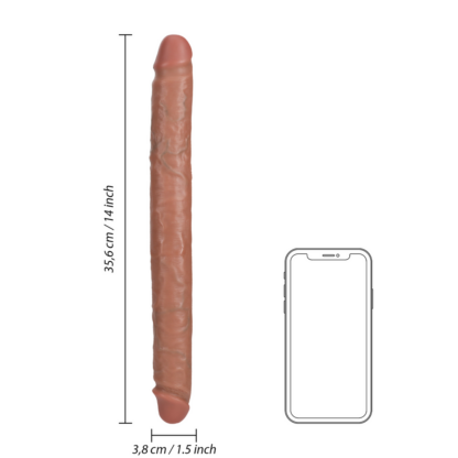 Slim Double Ended Dong 14 / 35,6 cm - Tan - Afbeelding 7