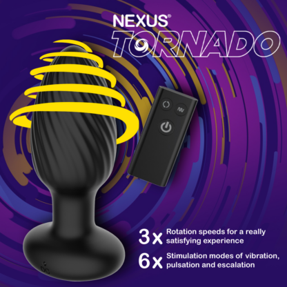 Tornado - Afstandsbediening Rotating Butt Plug - Zwart - Afbeelding 7