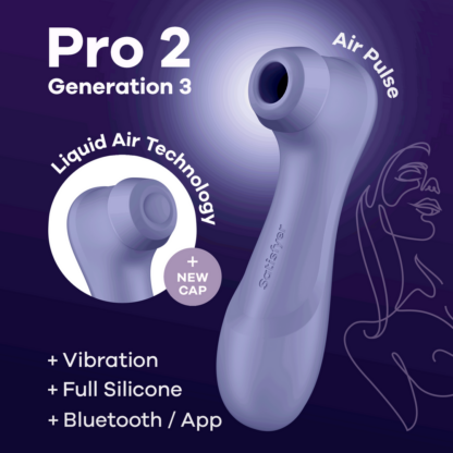 Pro 2 Generatie 3 - Double Air Pulse Vibrator - Liquid Air en Connect App - Lila - Afbeelding 7