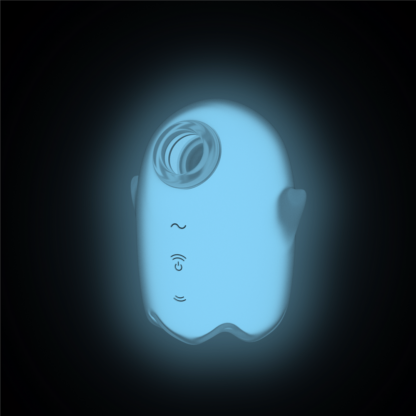 Glowing Ghost - Glow in the Dark - Dubbele Air Pulse Vibrator - Wit - Afbeelding 7